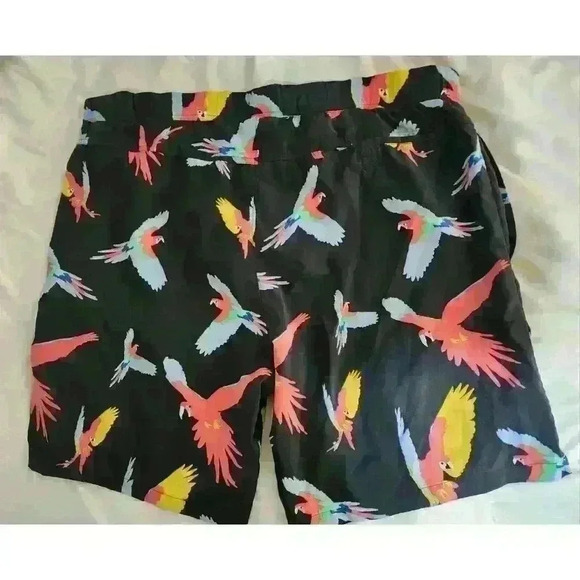 Parrot Black Swim Trunks Men's Sz Large with 7” Inseam‎ BEACH POOL summer travel - Picture 2 of 3